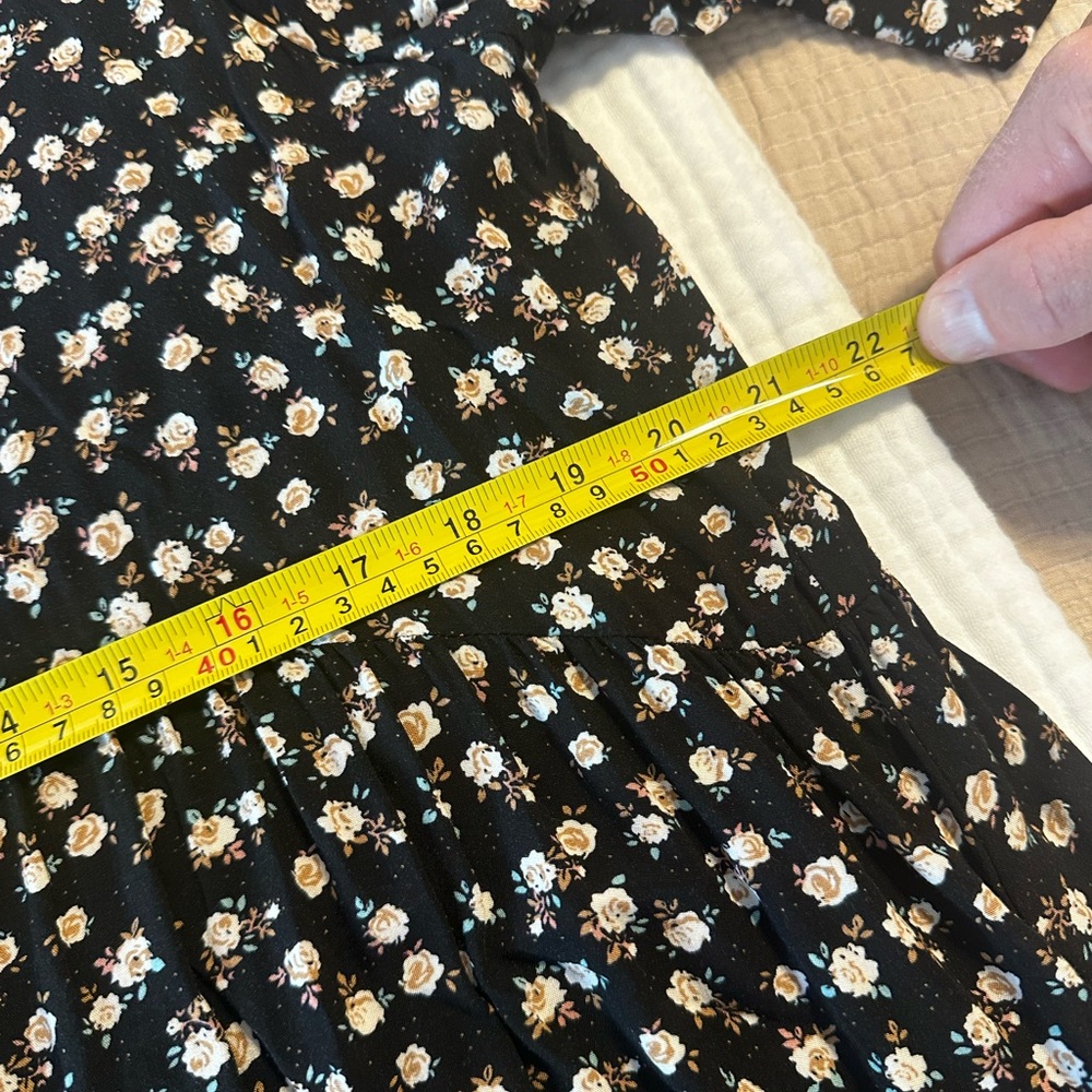 NATURAL LIFE Black Midi Dress with Cream Floral Print - Picture 8 of 8